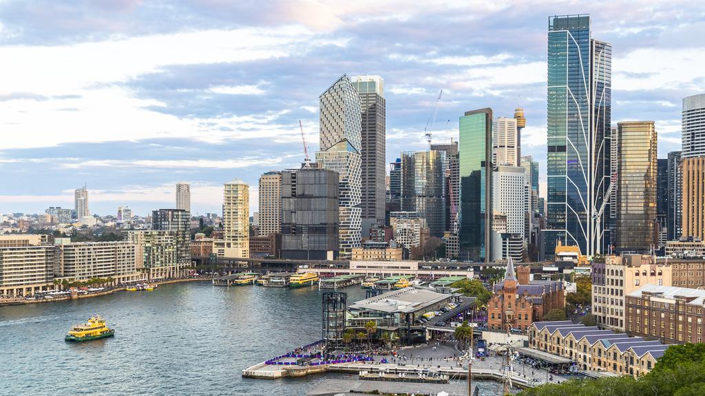 view of Sydney CBD from Sydney harbour and Circular Quay