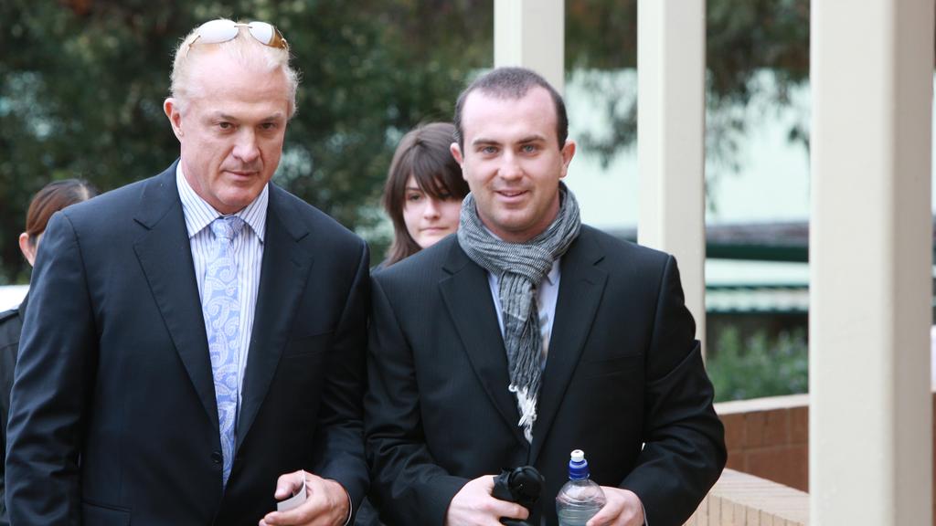 The funeral of Dinko Lukin was held at St Mary of the Angels Catholic Church, Port Lincoln, and buried at the North Shields Garden Cemetery. Dean Lukin and Dean Lukin Jr arrive at the church.