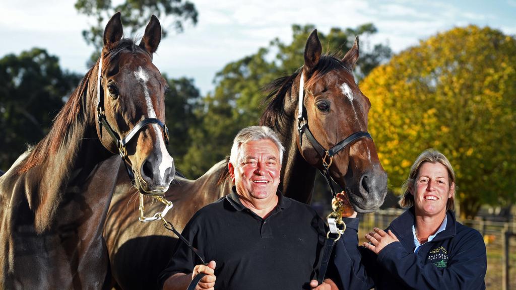 Jumps horses Urban Explorer and Tremec at Oakbank