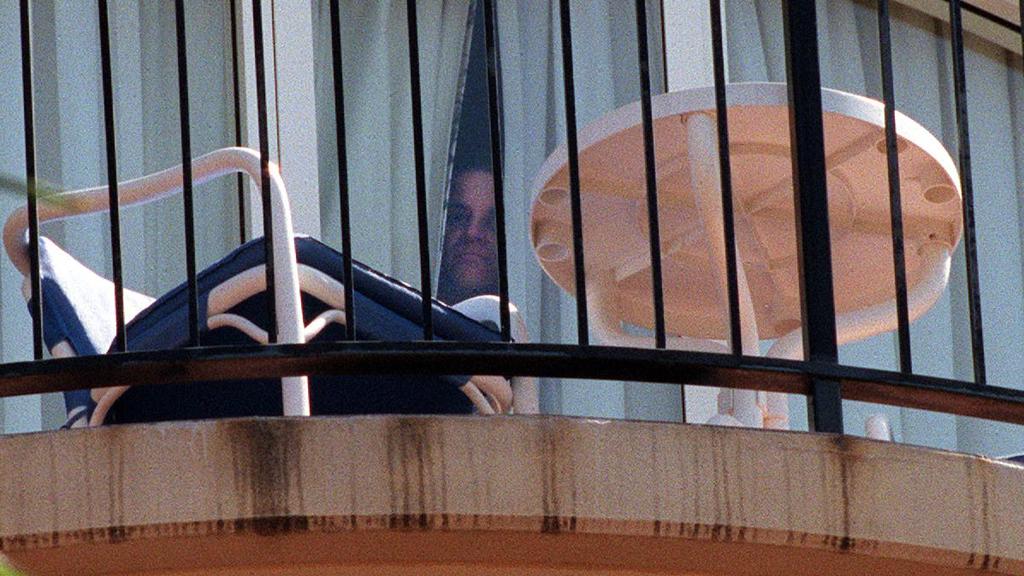 Balcony of the room inside the Ritz Carlton Hotel in Double Bay, Sydney occupied by aust rock singer Michael Hutchence and scene of his alleged suicide death.